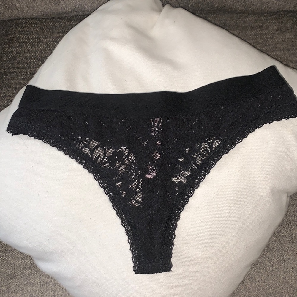 Victoria Secret black lace thong